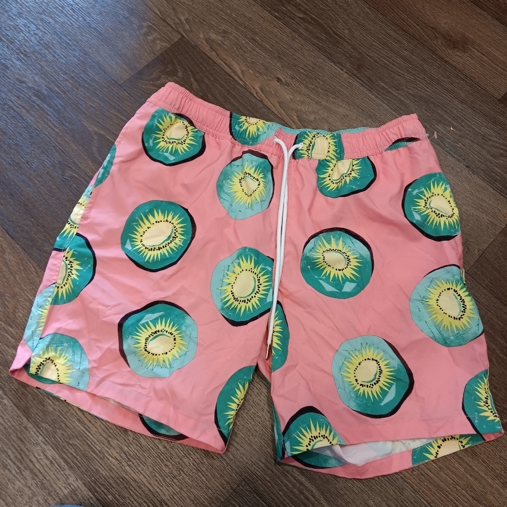 Bonobos Pink Kiwi Pattern Athletic Shorts Sz M